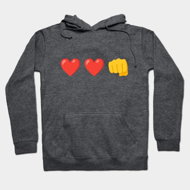 Heart Heart Fist Hoodie by Midwest Magic Cleaning